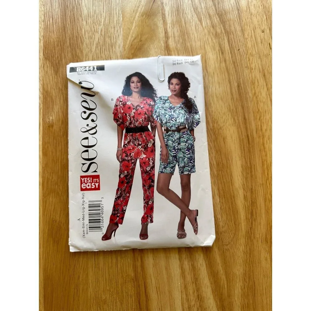 See and Sew # B6120 Women's Jacket Sewing Pattern Sizes 6- 18 Used Cut